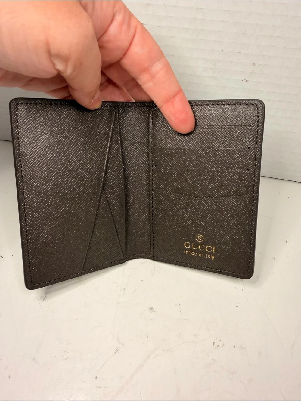 Gucci GG Supreme Monogram Card Holder Bifold Wallet